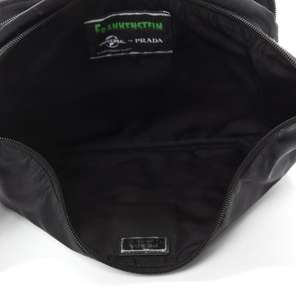 Prada X UNIVERSAL STUDIOS Tessuto Nylon Montagna Frankenstein Print Multi Zip Belt Bag Black Menta 6 of 14