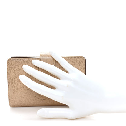 Chanel Caviar Timeless CC French Wallet Beige 2 of 11