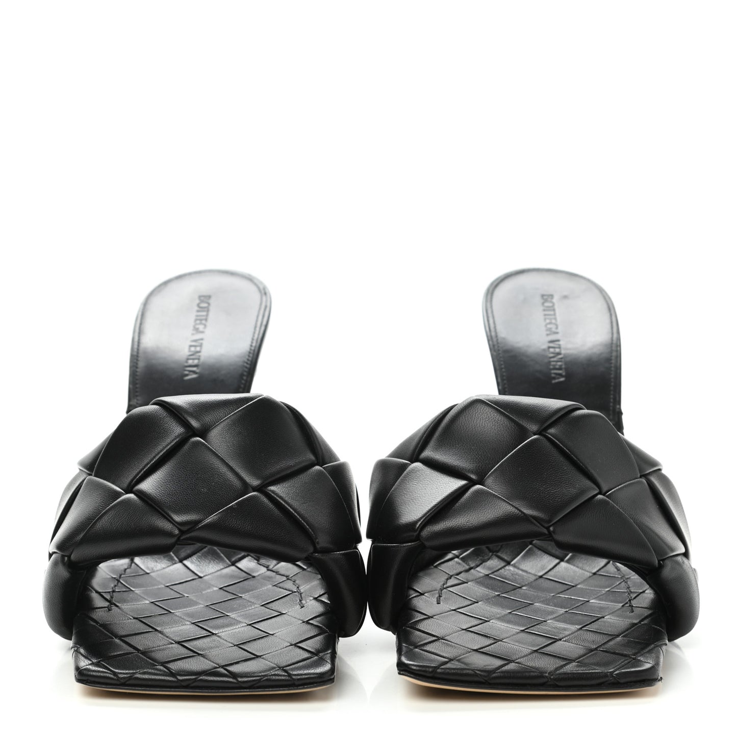 Nappa Maxi Intrecciato Lido Mule Sandals 41 Black