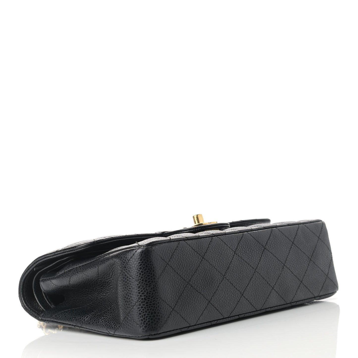 Caviar Quilted Small Double Flap Black