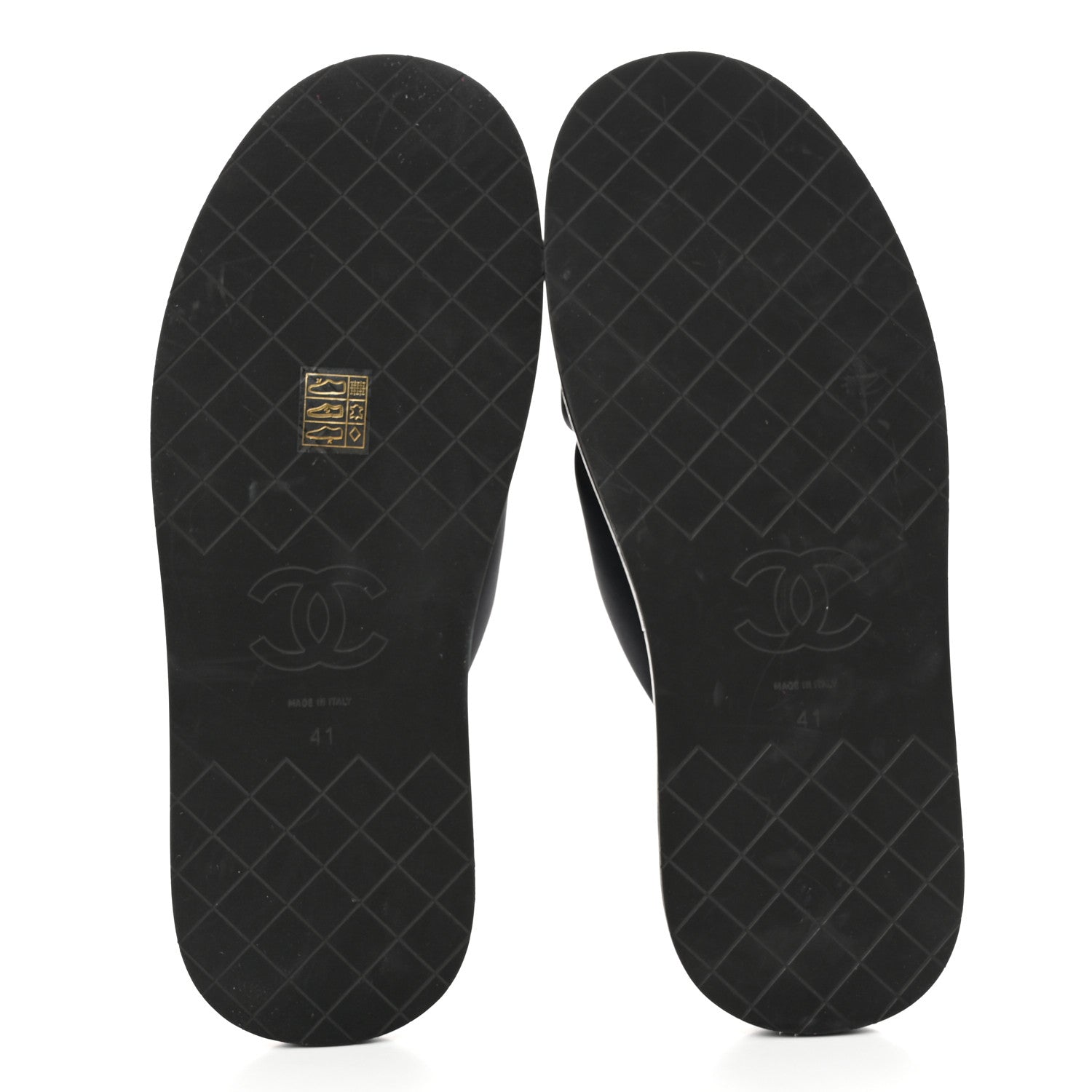 Chanel Fabric CC Mules Sandals 41 Black 5 of 8