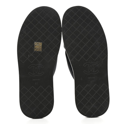 Chanel Fabric CC Mules Sandals 41 Black 5 of 8