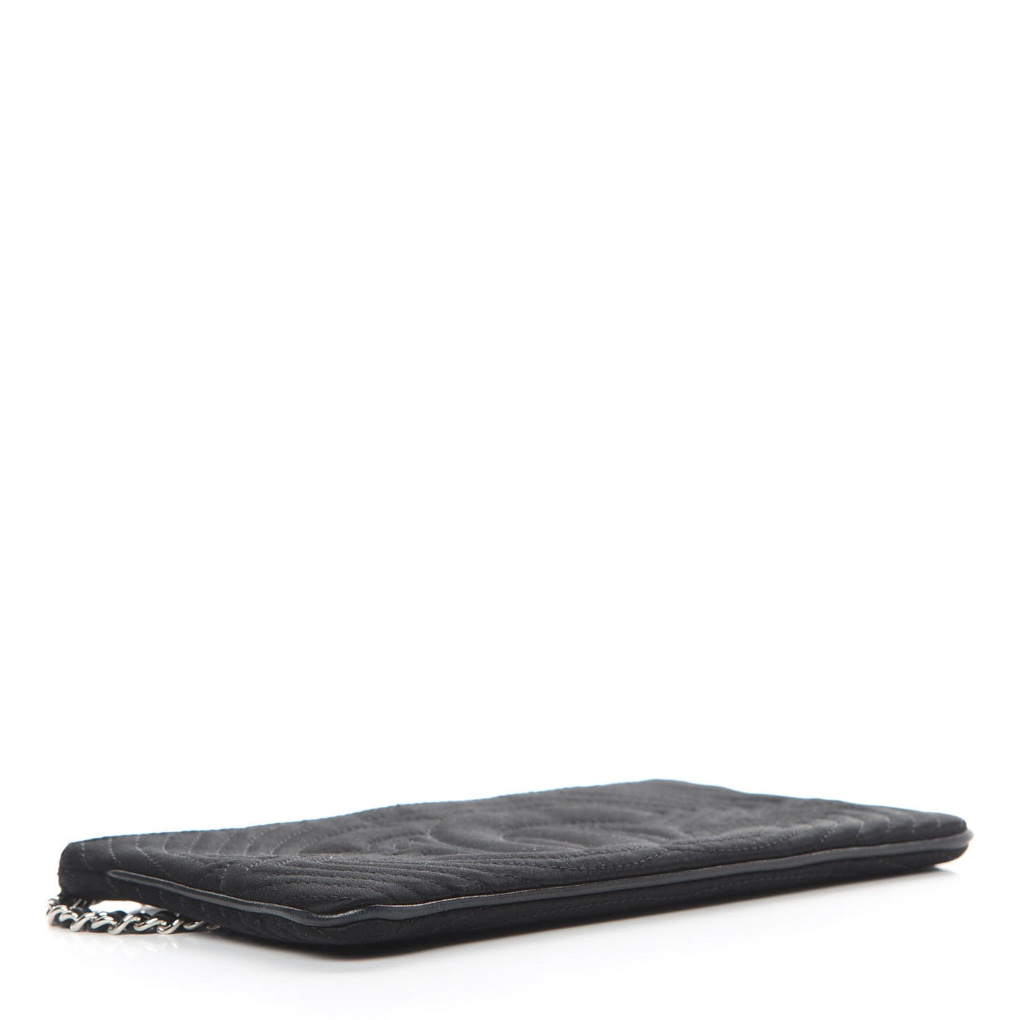 Satin Camellia Evening Bag Black