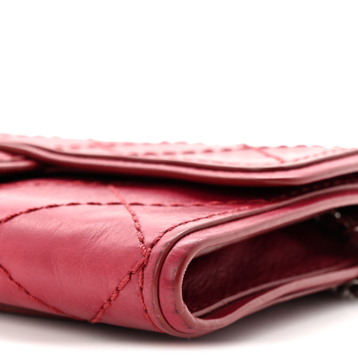 Chanel Calfskin Stitched Clutch Flap Red 10 of 11