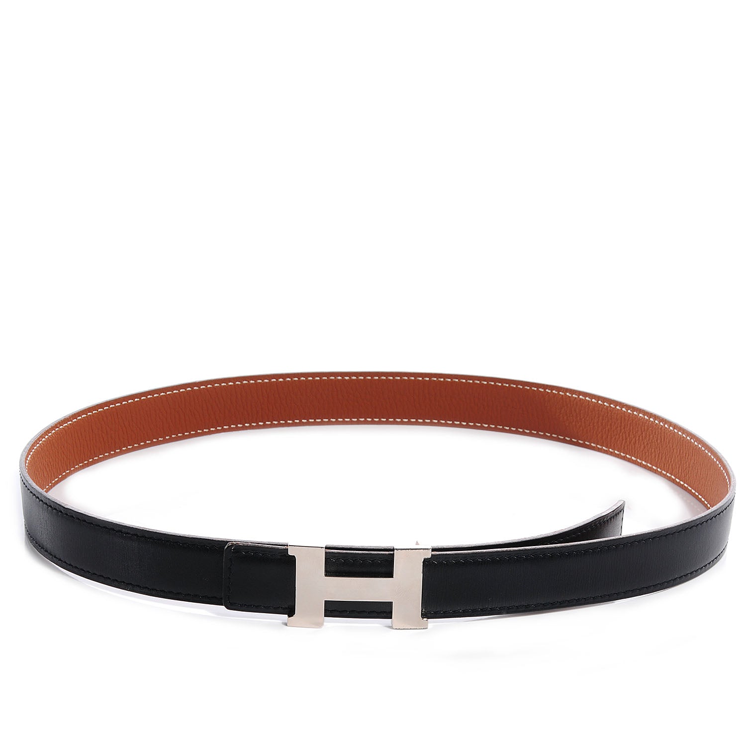 Hermes Box Togo Reversible Constance 24mm Silver Constance H Belt Noir Gold 75 1 of 6