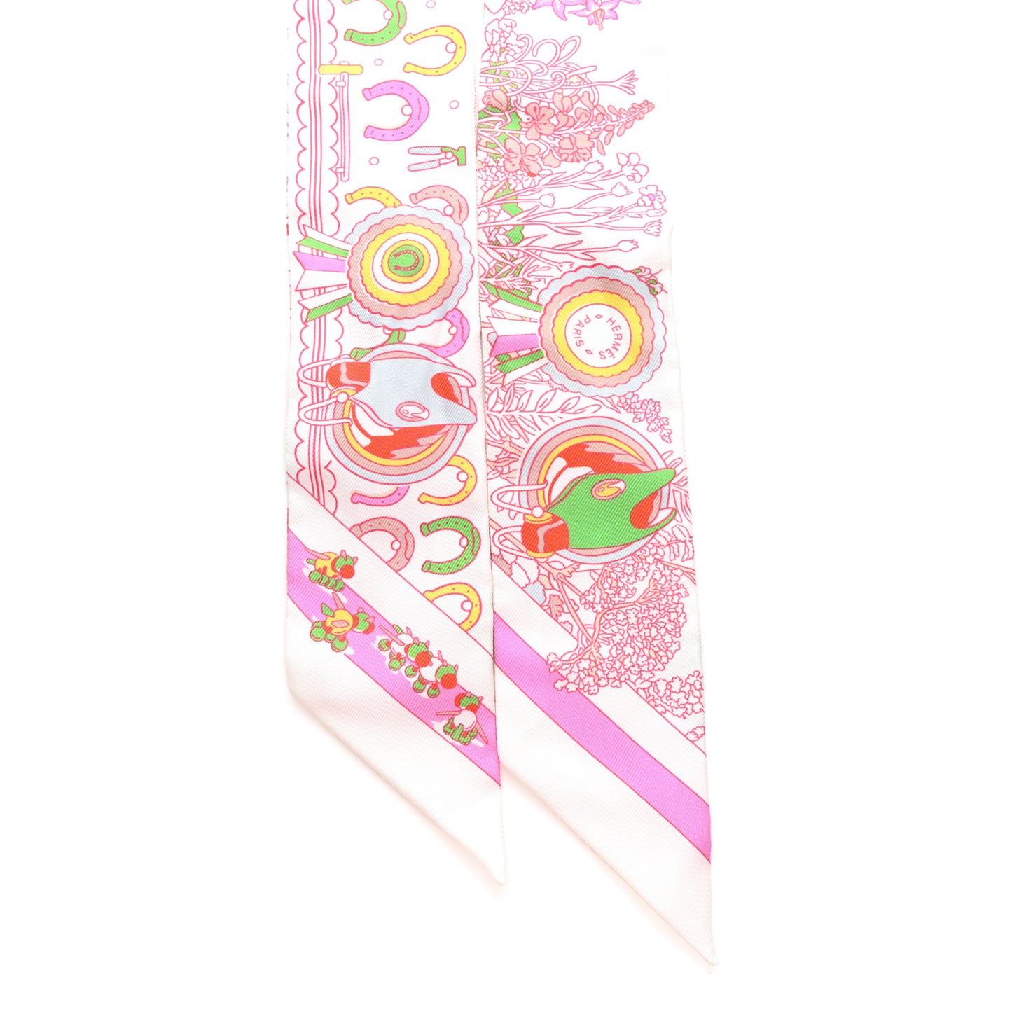 Silk Pony Pit Stop Twilly White Rose Multicolor