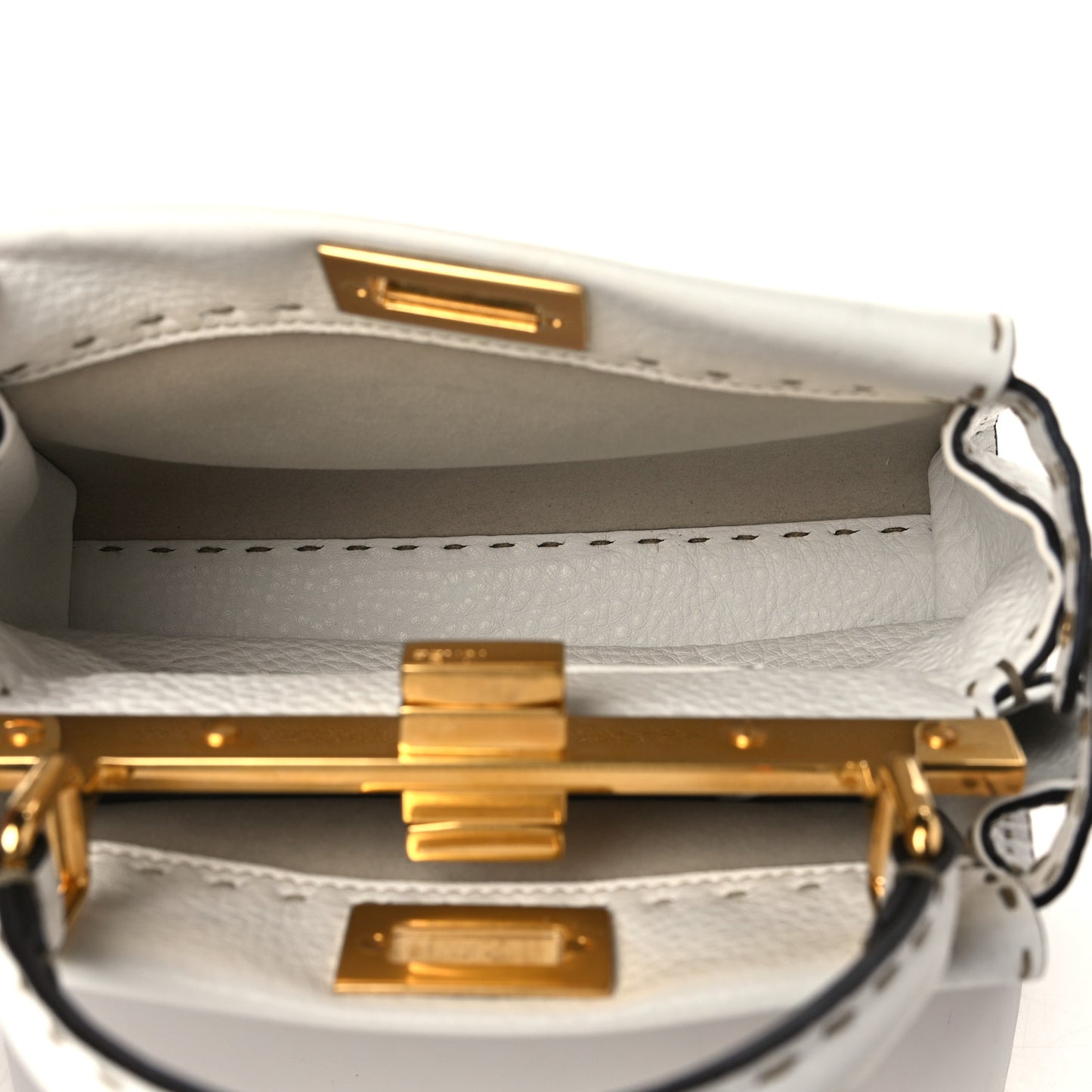 Cuoio Romano Selleria Mini Peekaboo Iconic Satchel White