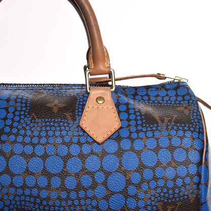 Louis Vuitton Monogram Kusama Town Speedy 30 Blue 12 of 15