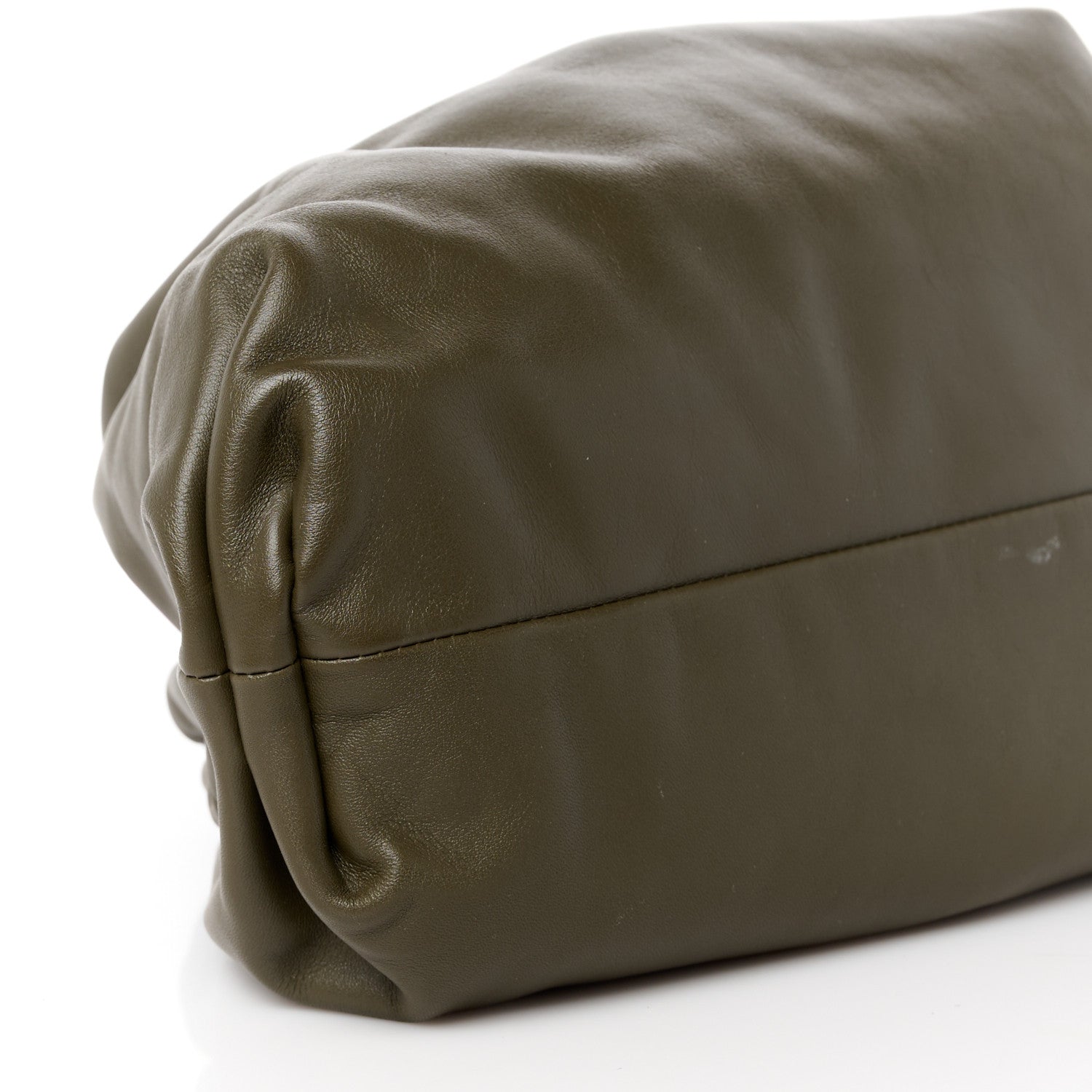 Bottega Veneta Smooth Butter Calf The Pouch Oversized Clutch Kaki Fondent 10 of 12