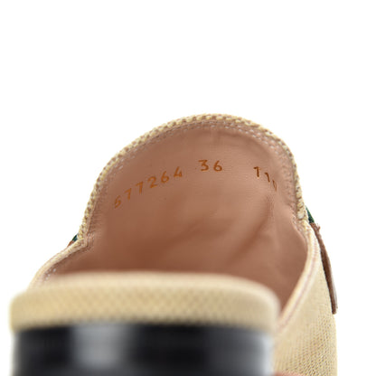 Gucci Canvas Vintage Charlotte Web Princetown Slippers 36 Sand Cuir 8 of 9