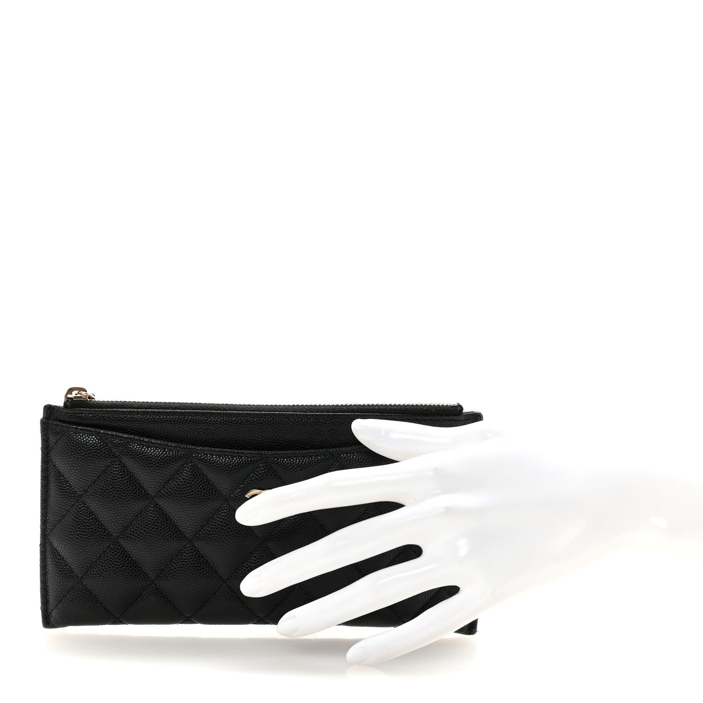 Caviar Quilted Classic Zip Pouch Black