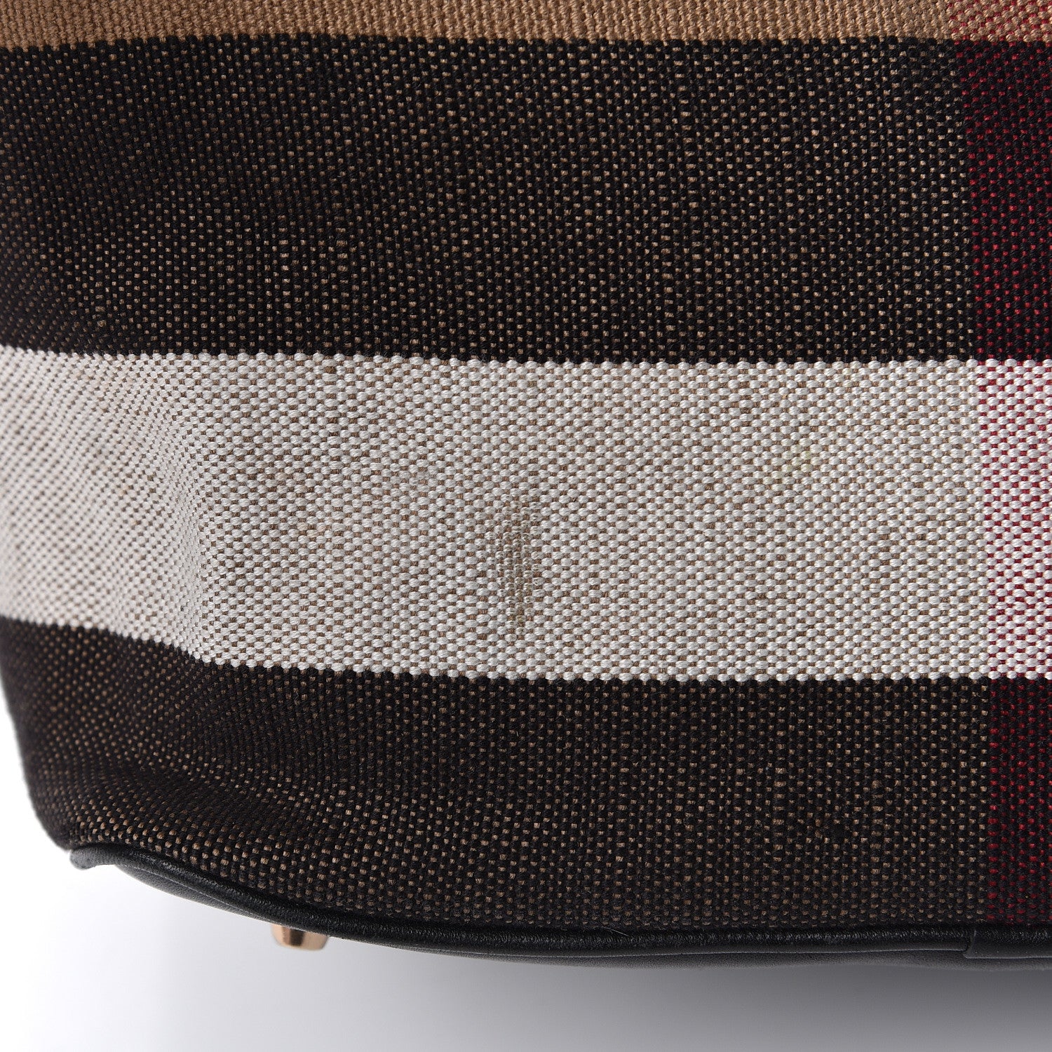 Burberry Grainy Calfskin Canvas Mega Check Medium Ashby Tassel Hobo Black 18 of 19
