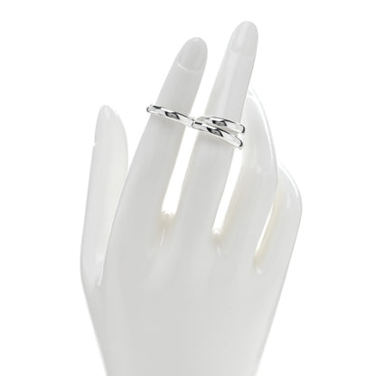 Hermes Sterling Silver MM Vertige Coeur Double Ring 49 4.75 2 of 6