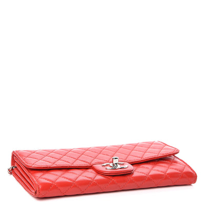 Chanel Lambskin Quilted Chain Clutch Flap Light Red 4 of 11