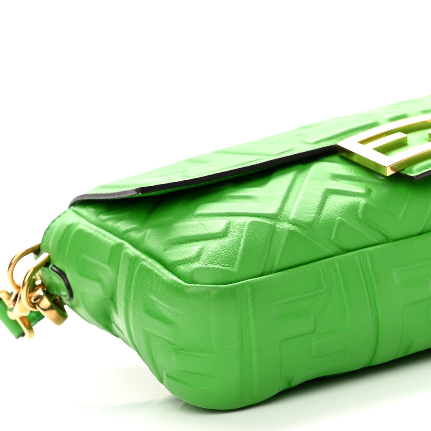 Fendi Nappa FF 1974 Embossed Baguette Tomatillo 8 of 9