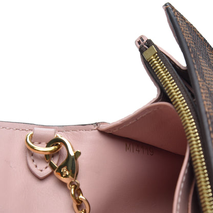 Louis Vuitton Damier Ebene Croisette Chain Wallet Rose Ballerine 6 of 7