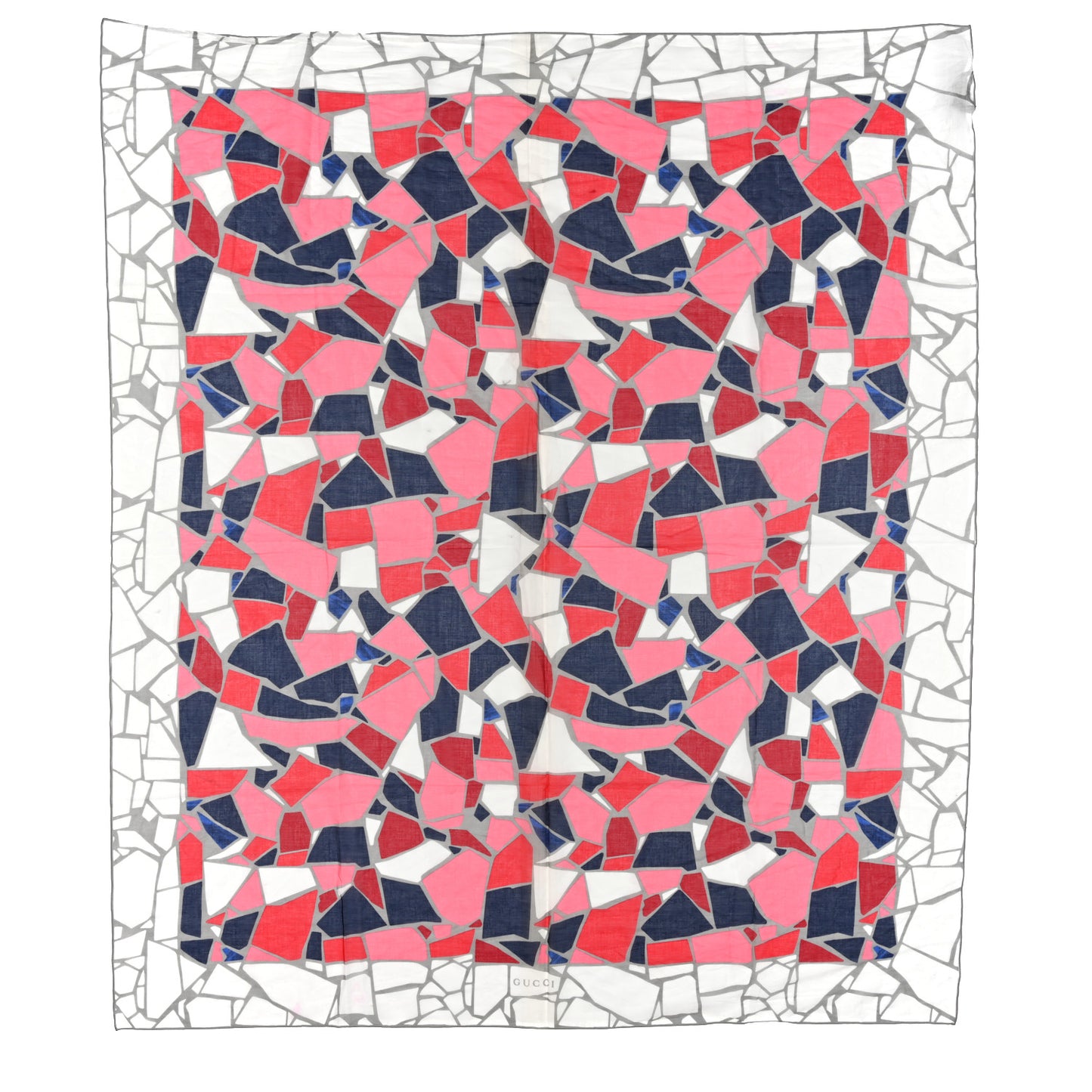 Cotton Geometric Square Scarf Multicolor
