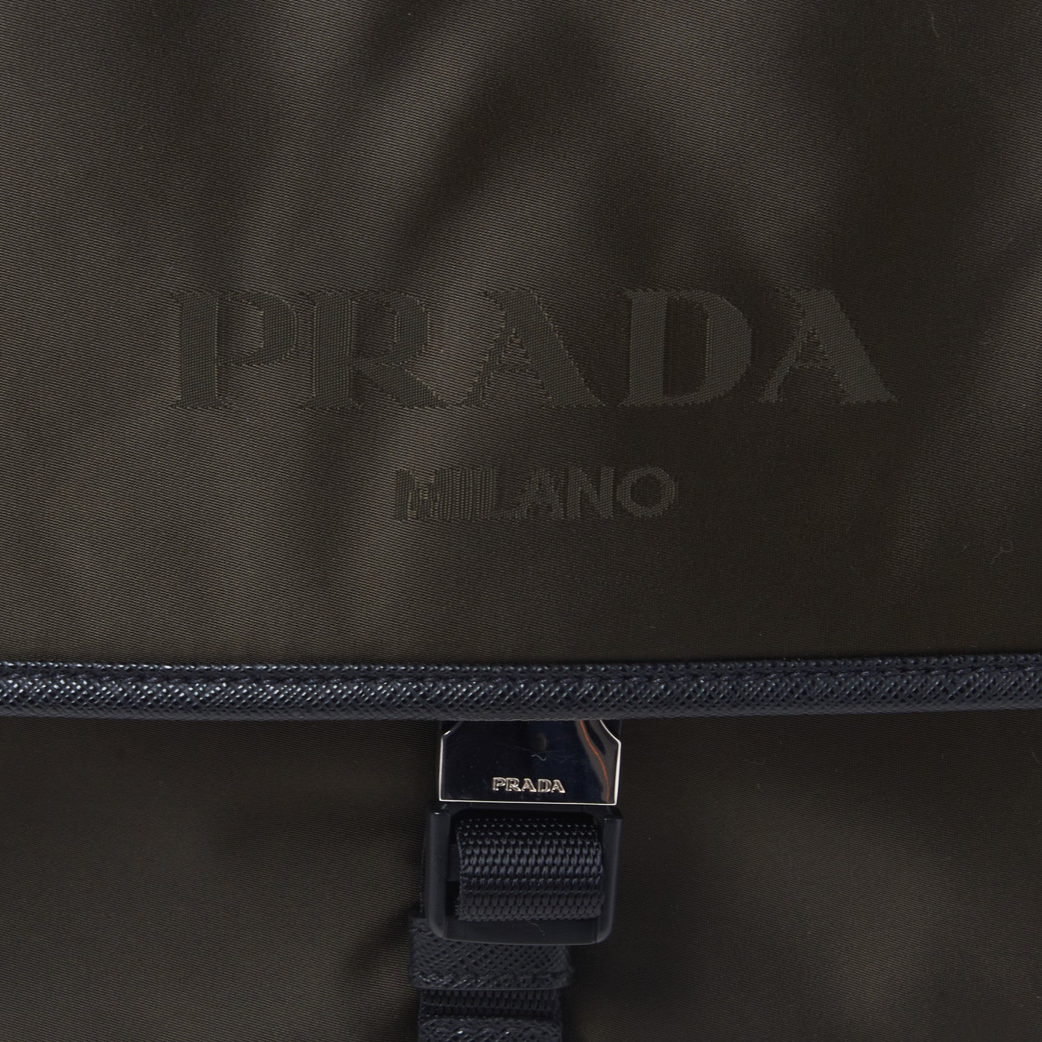 Prada Tessuto Nylon Saffiano Logo Messenger Bag Mimetico 7 of 8