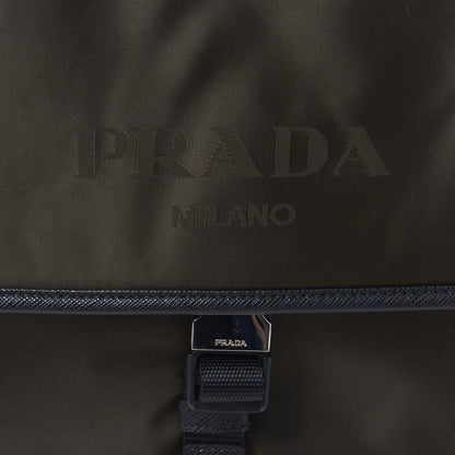 Prada Tessuto Nylon Saffiano Logo Messenger Bag Mimetico 7 of 8