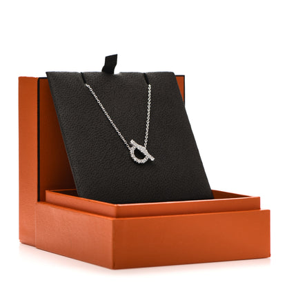 Hermes 18K White Gold Diamond Finesse Pendant Necklace 5 of 5