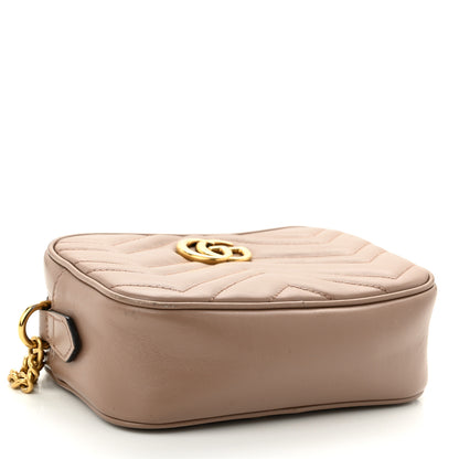 Gucci Calfskin Matelasse Mini GG Marmont Chain Shoulder Bag Porcelain Rose 4 of 13