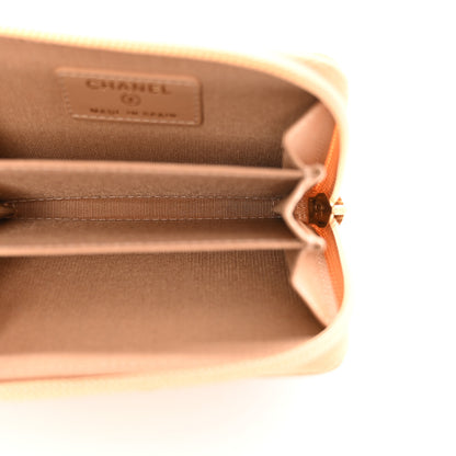 Chanel Caviar Quilted Boy Zip Around Coin Purse Wallet Beige 5 of 7