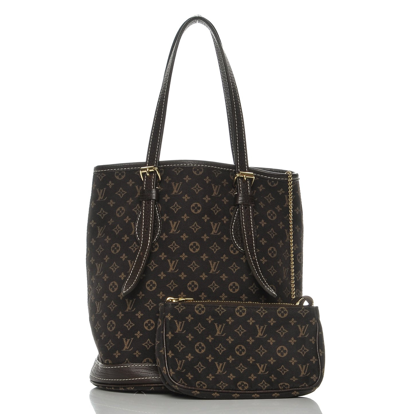 Mini Lin Monogram Bucket Bag Ebene