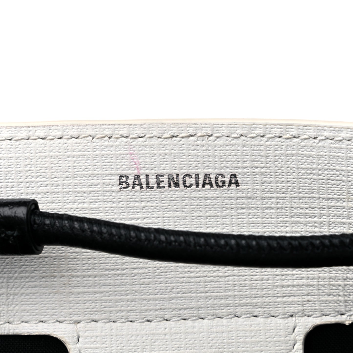 Calfskin Small Logo North South Shopping Tote White
