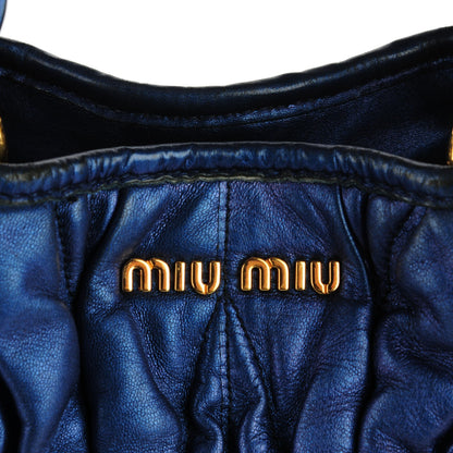 Miu Miu Nappa Matelasse Tote Blue 5 of 8