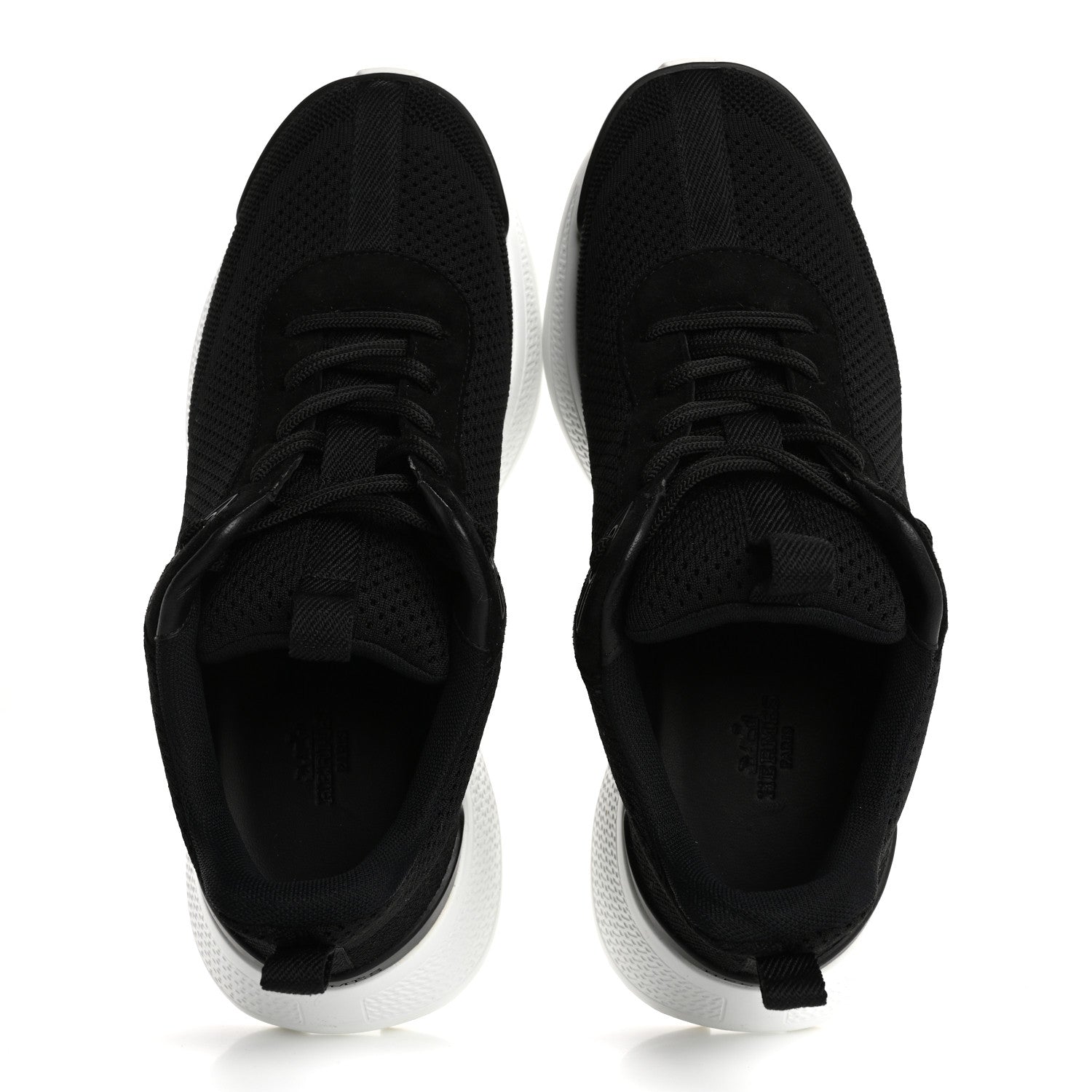 Hermes Technical Knit Suede Heros Sneakers 39 Black 2 of 14