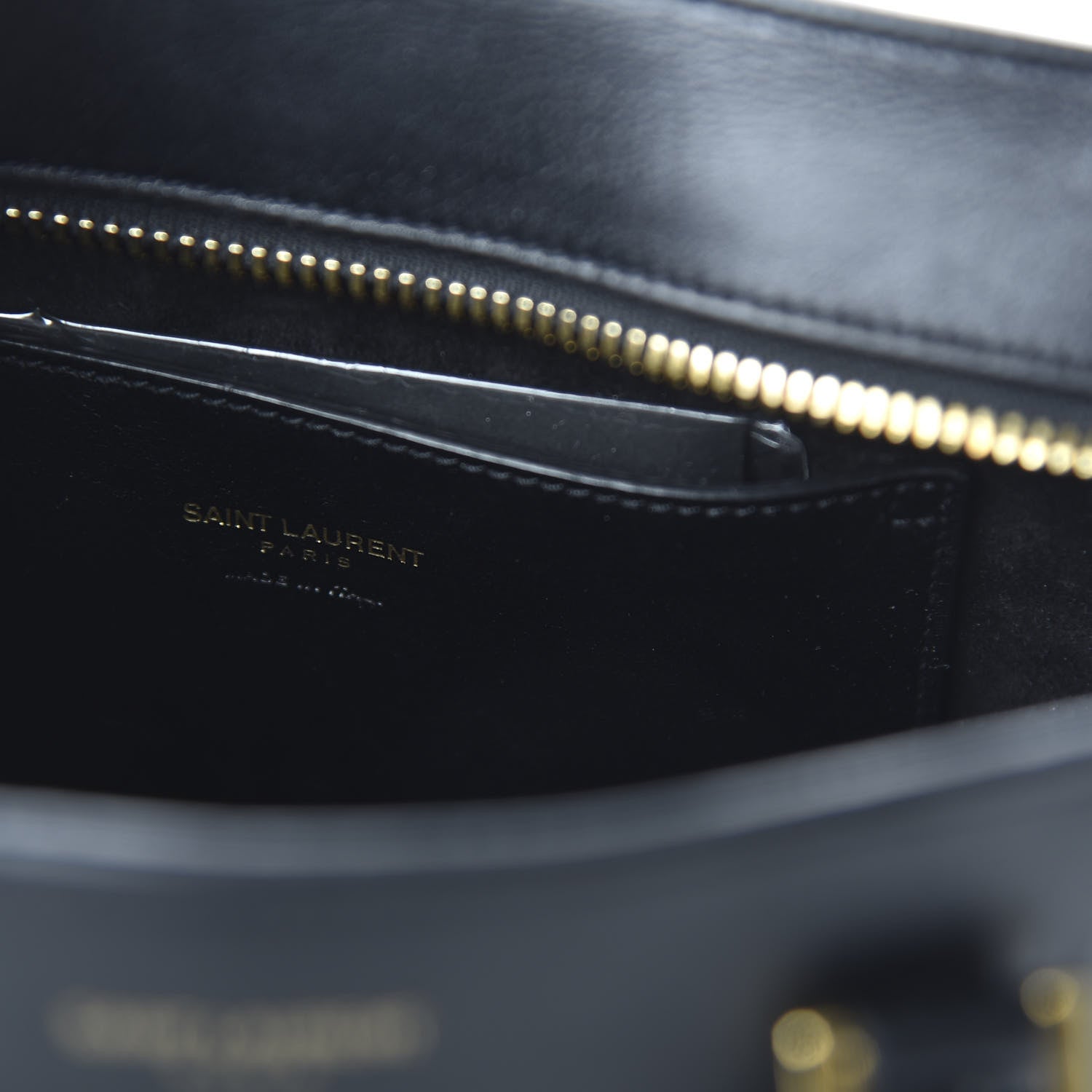 Saint Laurent Calfskin Monogram Baby Cabas Black 8 of 9