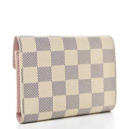 Louis Vuitton Damier Azur Victorine Wallet Rose Ballerine 3 of 7