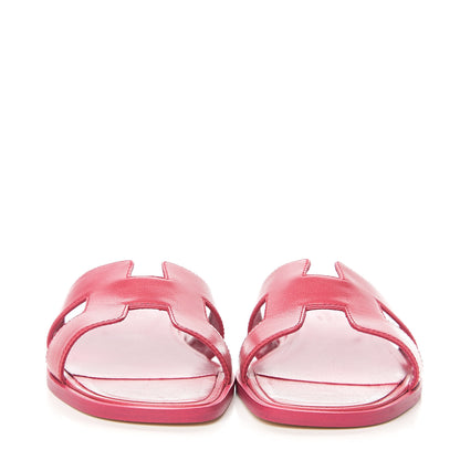 Hermes Chevre Oran Sandals 37 Rouge Azalee 2 of 11