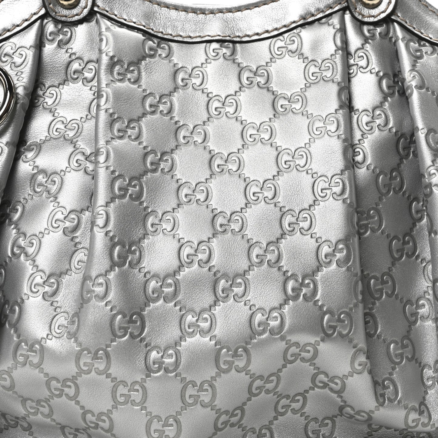 Guccissima Medium Sukey Tote Silver