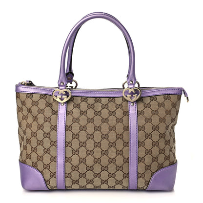Gucci Monogram Small Lovely Heart Tote Purple 1 of 10