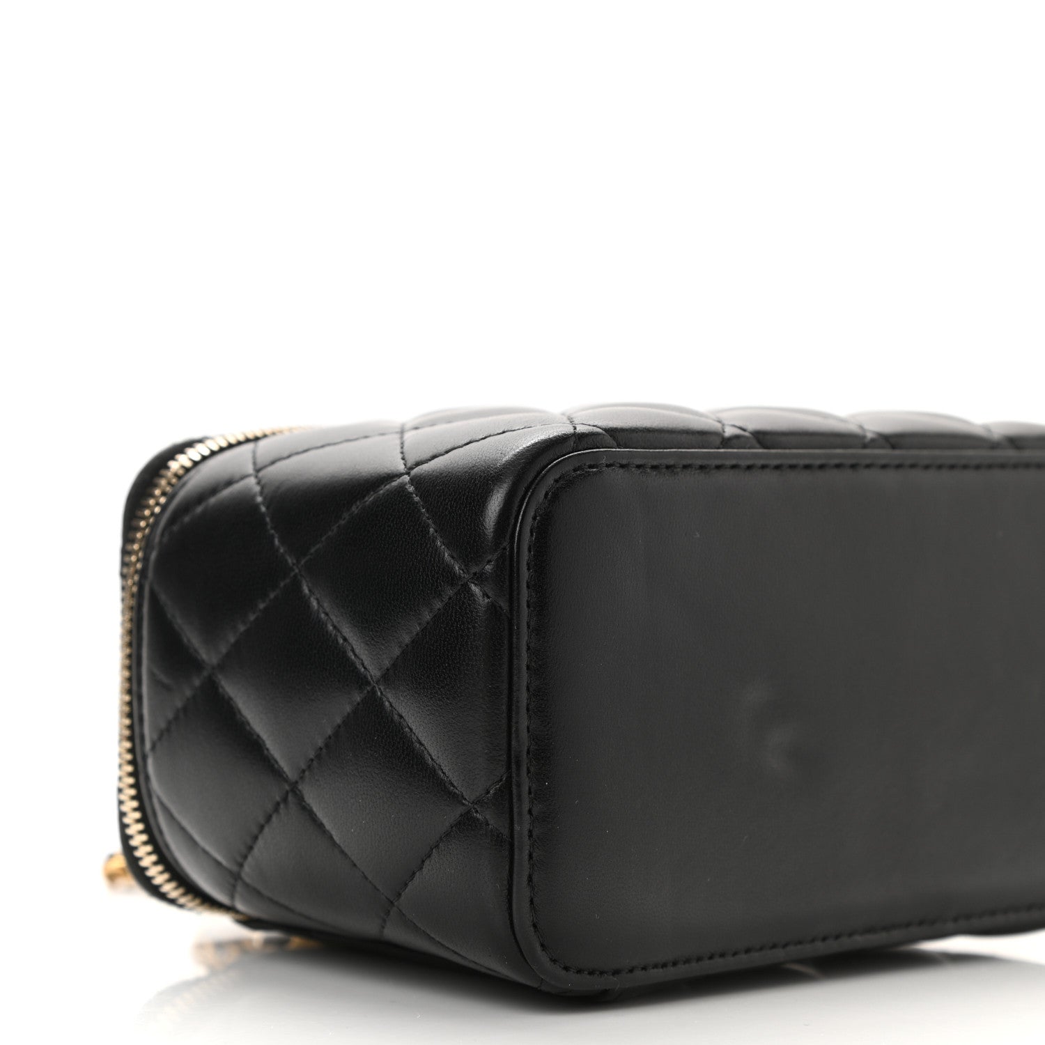 Chanel Lambskin Quilted Small Pearl Crush Vanity Case With Chain Black 9 of 12