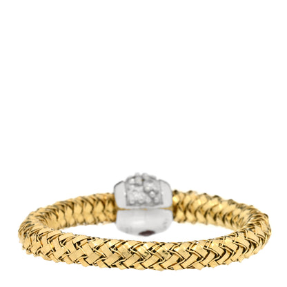 Roberto Coin 18K Yellow White Gold Diamond Mini Primavera Band Ring 52 6 3 of 4