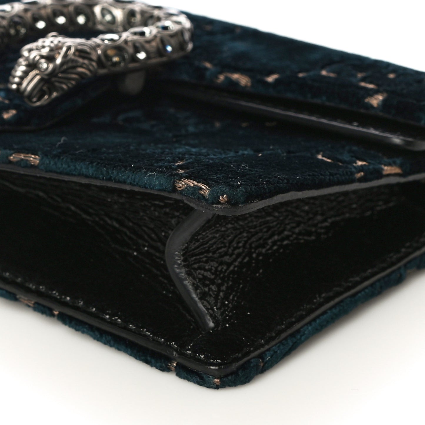Velvet GG Monogram Super Mini Dionysus Shoulder Bag Blue Beige Black