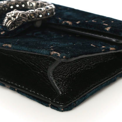 Gucci Velvet GG Monogram Super Mini Dionysus Shoulder Bag Blue Beige Black 9 of 11