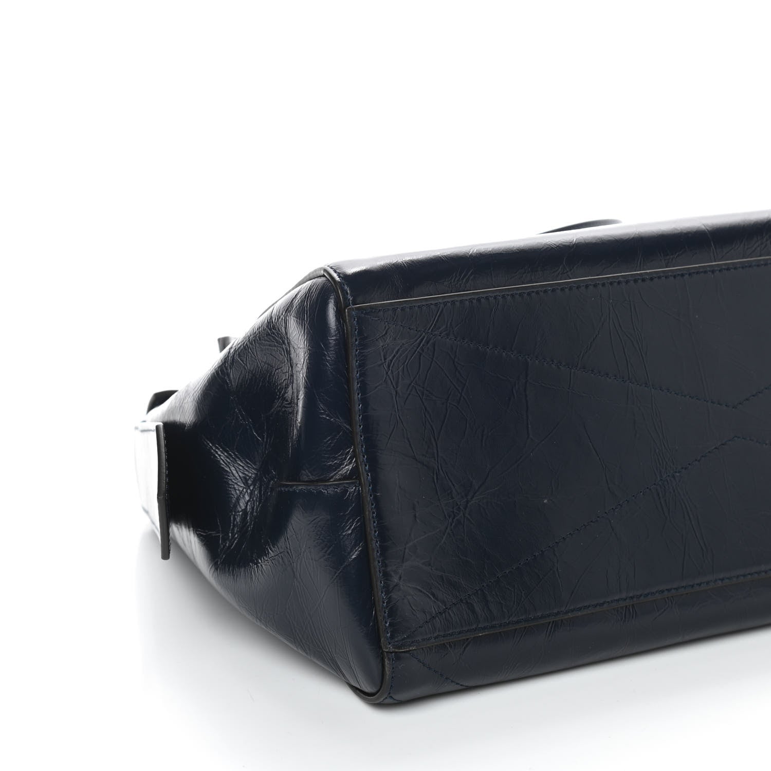 Givenchy Creased Patent Calfskin Medium ID Flap Navy Blue 8 of 9