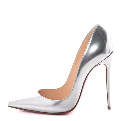 Christian Louboutin Metallic Calfskin So Kate 120 Pumps 37 Silver 1 of 8