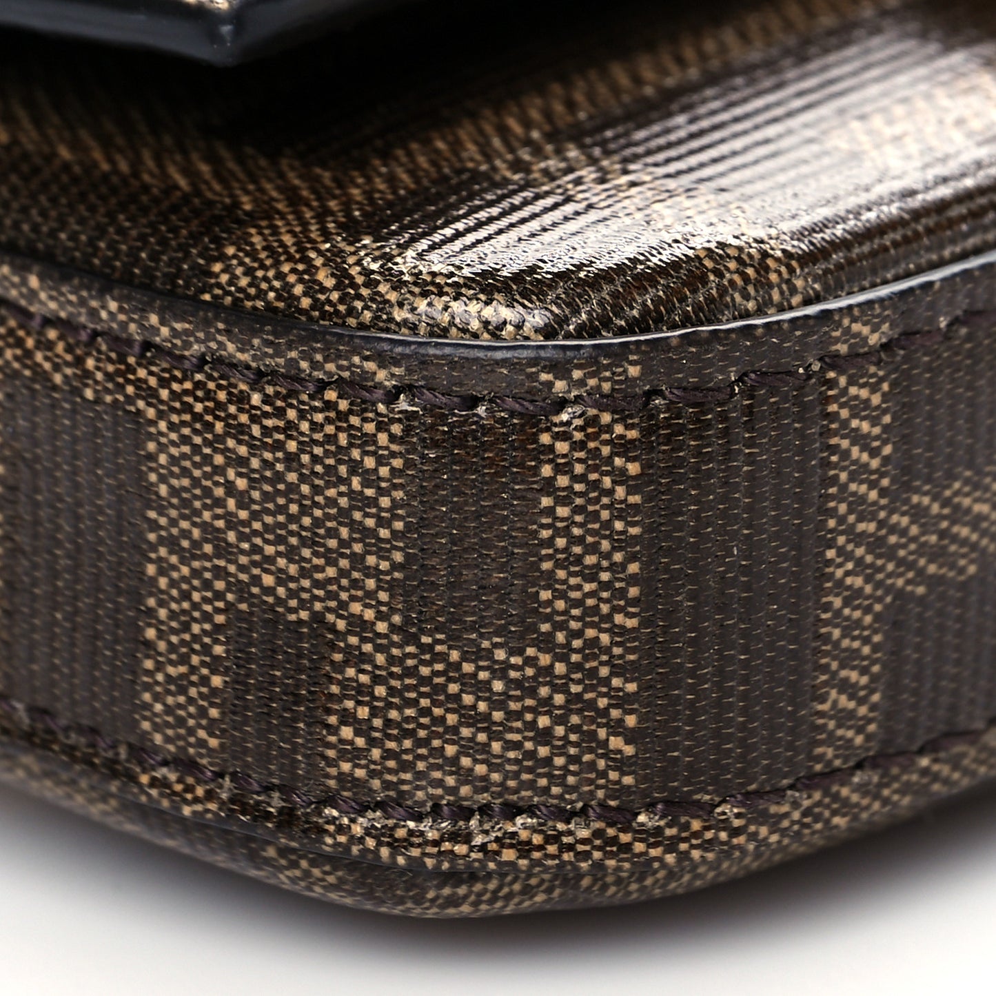 Glazed Fabric FF 1974 Nano Baguette Charm Mogano Panna