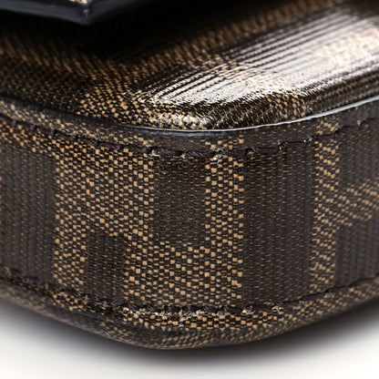 Fendi Glazed Fabric FF 1974 Nano Baguette Charm Mogano Panna 8 of 10