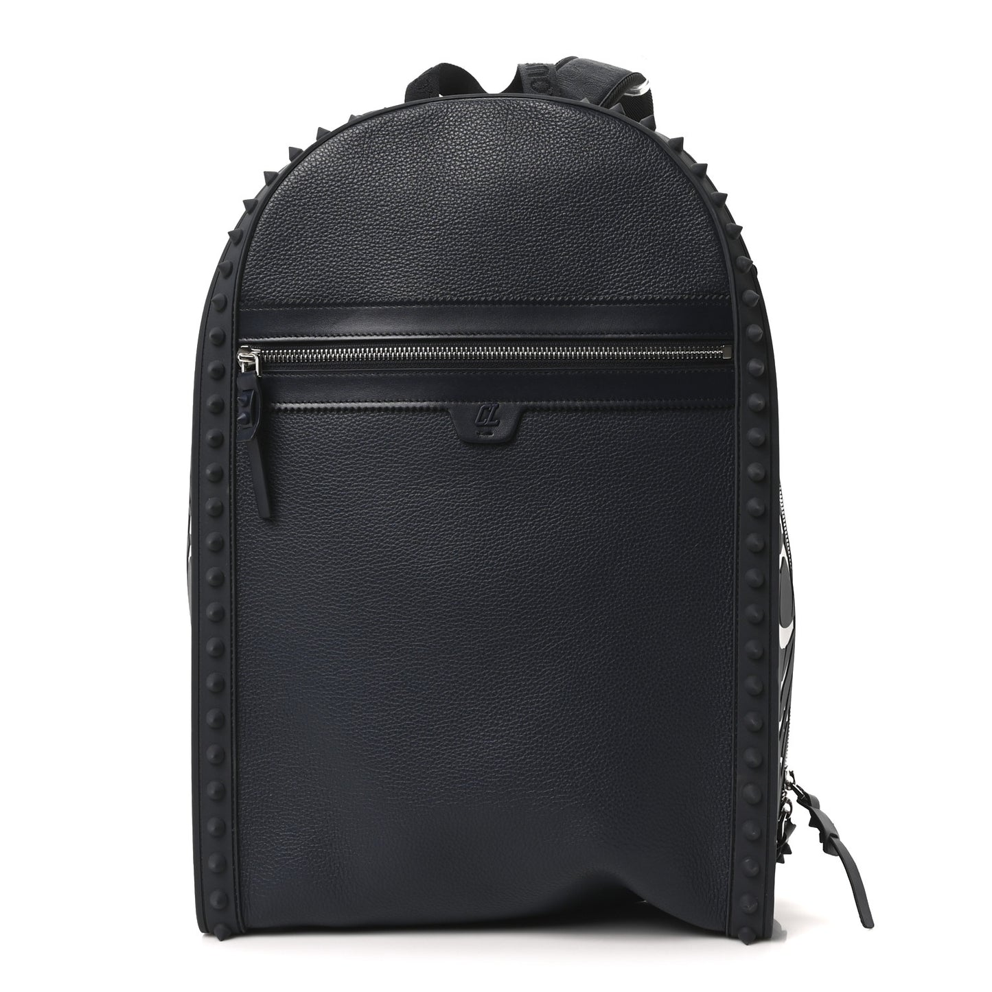 Calfskin Nylon Backparis Spiked Backpack Marine