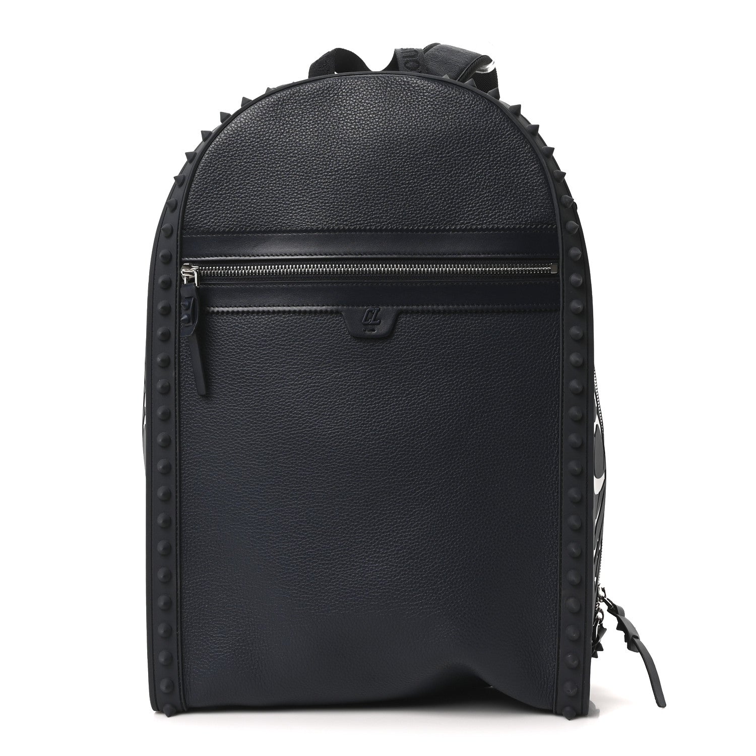Christian Louboutin Calfskin Nylon Backparis Spiked Backpack Marine 1 of 9