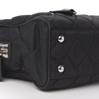 Prada Nylon Tessuto Impuntu Quilted Shoulder Bag Black 6 of 8