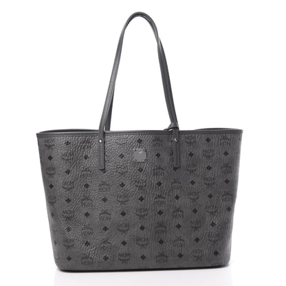 MCM Visetos Medium Liz Reversible Shopper Tote Phantom Grey 2 of 12
