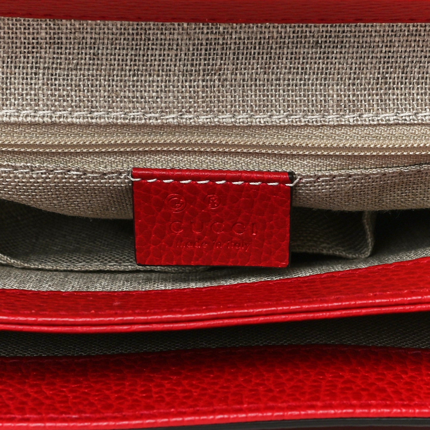 Dollar Calfskin Medium Interlocking G Top Handle Shoulder Bag Red