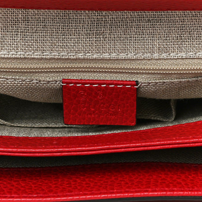 Gucci Dollar Calfskin Medium Interlocking G Top Handle Shoulder Bag Red 6 of 18