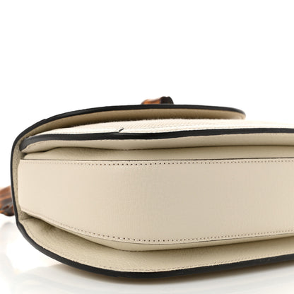 Gucci Monogram Jumbo GG Textured Dollar Calfskin Web Small Bamboo 1947 Top Handle Bag Off White 9 of 10